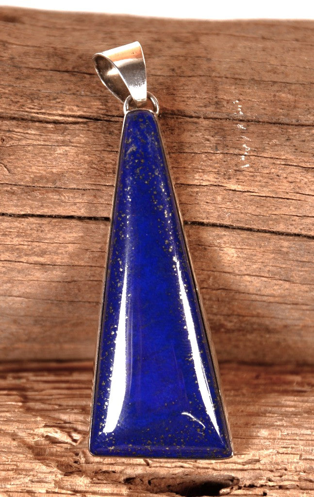 Navajo Sterling Silver and Lazuli Lapis Pendant By Eddie Chee