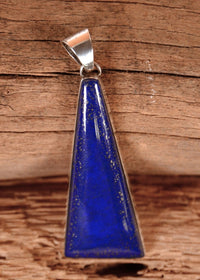 Navajo Sterling Silver and Lazuli Lapis Pendant By Eddie Chee
