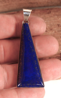 Navajo Sterling Silver and Lazuli Lapis Pendant By Eddie Chee