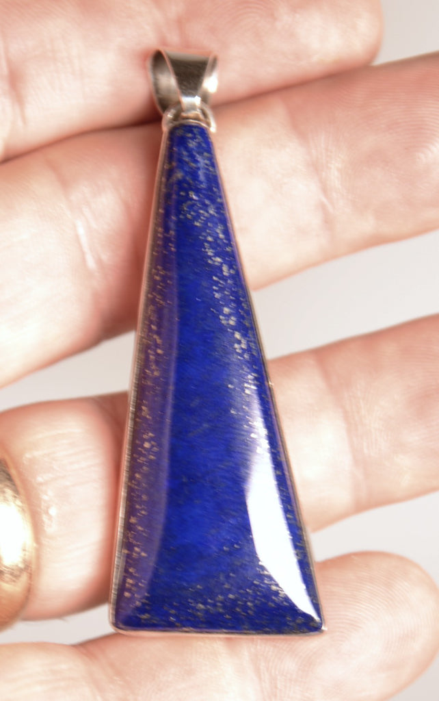 Navajo Sterling Silver and Lazuli Lapis Pendant By Eddie Chee
