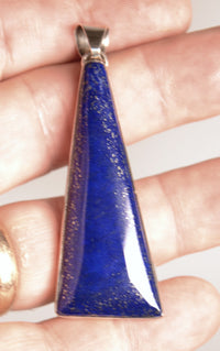 Navajo Sterling Silver and Lazuli Lapis Pendant By Eddie Chee