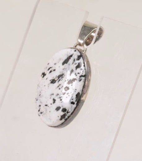 Navajo White Buffalo Oval Pendant