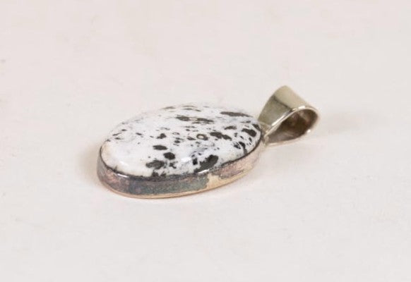 Navajo White Buffalo Oval Pendant