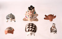 Pueblo and Mixed Pottery Group - Turtles Pottery Set of 6 - Judy Shields -