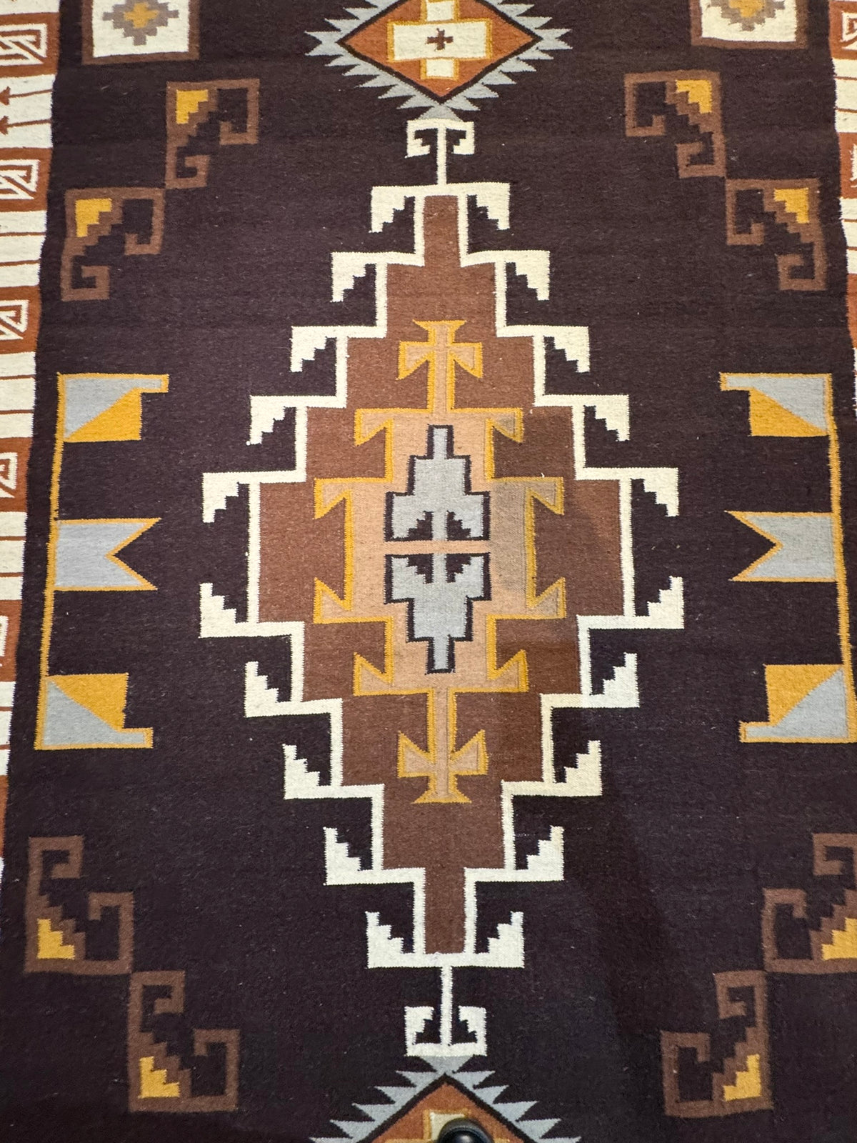 Southwest Area Rug - All Wool -Two Gray Hills Style 6' x 9'