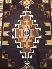 Southwest Area Rug - All Wool -Two Gray Hills Style 6' x 9'