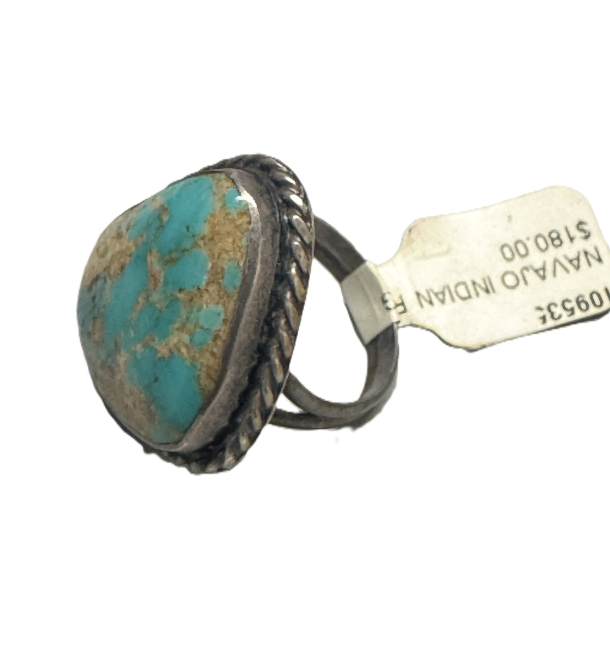 Navajo Indian Ring, Quality Natural Turquoise set in Sterling Silver