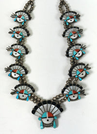 Large Zuni Sunface Necklace by Jeanette Dewesee