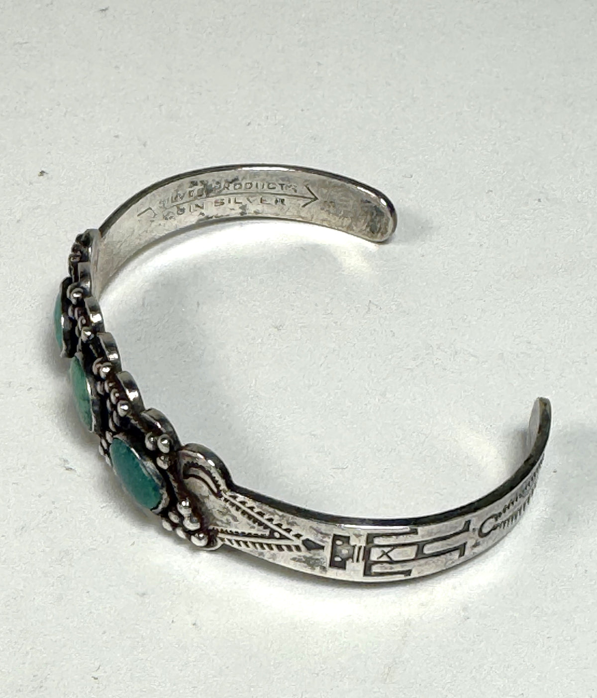 Navajo Railroad Bracelet - Early "Fred Harvey" Style - Coin Silver