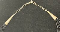 Santo Domingo Glass and Sterling Silver Beads Necklace by Mary Aguilar, Kewa