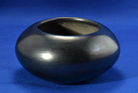 Gun Metal Polished Plain Blackware Bowl by Maria Martinez, Signed Maria Poveka