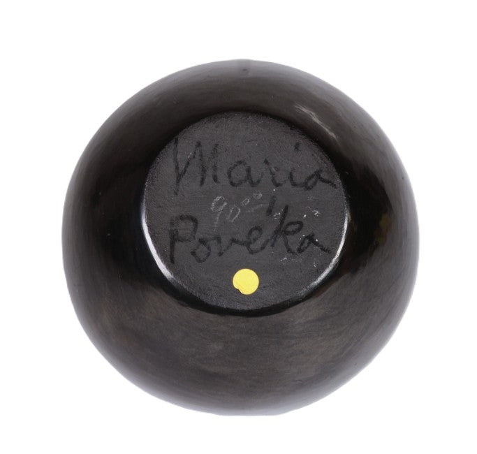 San Ildefonso Pueblo Polished Gunmetal Black Ware Bowl By Maria Martinez