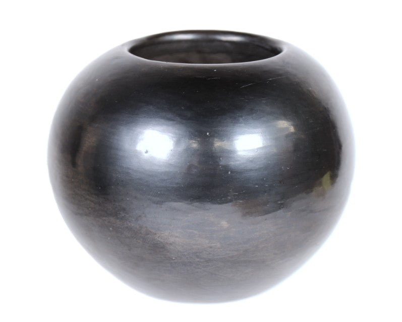 San Ildefonso Pueblo Polished Gunmetal Black Ware Bowl By Maria Martinez
