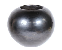 San Ildefonso Pueblo Polished Gunmetal Black Ware Bowl By Maria Martinez