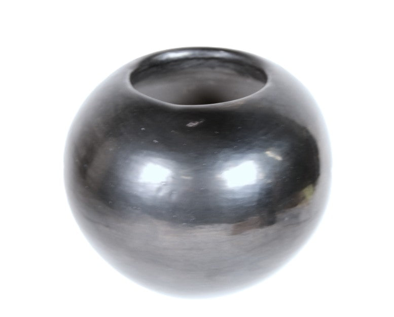 San Ildefonso Pueblo Polished Gunmetal Black Ware Bowl By Maria Martinez
