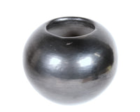 San Ildefonso Pueblo Polished Gunmetal Black Ware Bowl By Maria Martinez