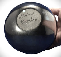 San Ildefonso Gunmetal Polished Plain Blackware Bowl By Maria Poveka Montoya Martinez