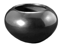 San Ildefonso Gunmetal Polished Plain Blackware Bowl By Maria Poveka Montoya Martinez