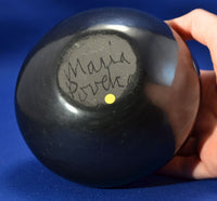 Polished Blackware Bowl by Maria Martinez, Signed Maria Poveka