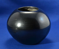 Polished Blackware Bowl by Maria Martinez, Signed Maria Poveka