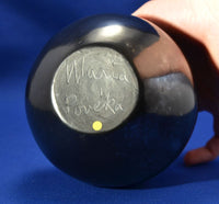 Polished Blackware Bowl by Maria Martinez, Signed Maria Poveka