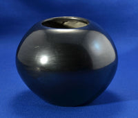 Polished Blackware Bowl by Maria Martinez, Signed Maria Poveka