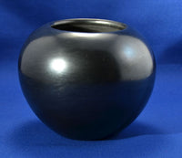 Polished Blackware Bowl by Maria Martinez, Signed Maria Poveka