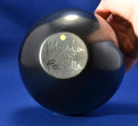 Polished Blackware Bowl by Maria Martinez, Signed Maria Poveka
