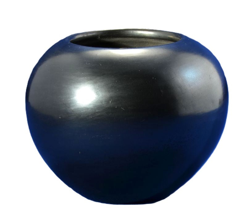 Polished Blackware Bowl by Maria Martinez, Signed Maria Poveka
