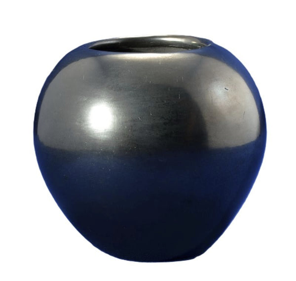 Gun Metal Pottery Polished Plain Blackware Bowl by Maria Martinez,