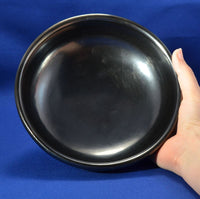Polished Plain Blackware Open Bowl Pottery by Maria Martinez, Signed Maria Poveka
