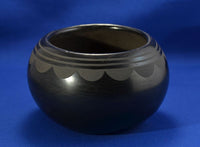 San Ildefonso Black on Black Pottery Bowl