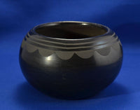 San Ildefonso Black on Black Pottery Bowl