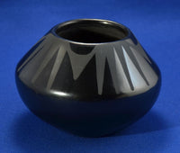 San Ildefonso Black on Black Pottery Jar By Maria Martinez; Maria & Santana