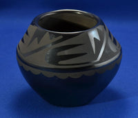 San Ildefonso Black-on-Black Pottery Jar By Maria Martinez and Santana
