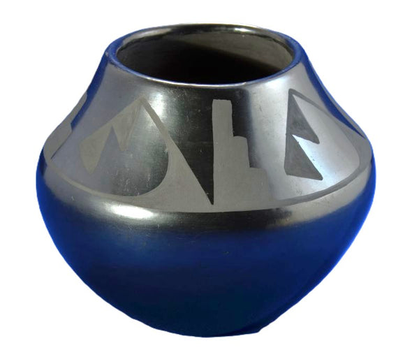 San Ildefonso Black-on-Black Pottery Jar By Maria Martinez and Santana