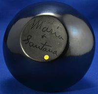 San Ildefonso Black-on-Black Pottery Jar By Maria Martinez and Santana