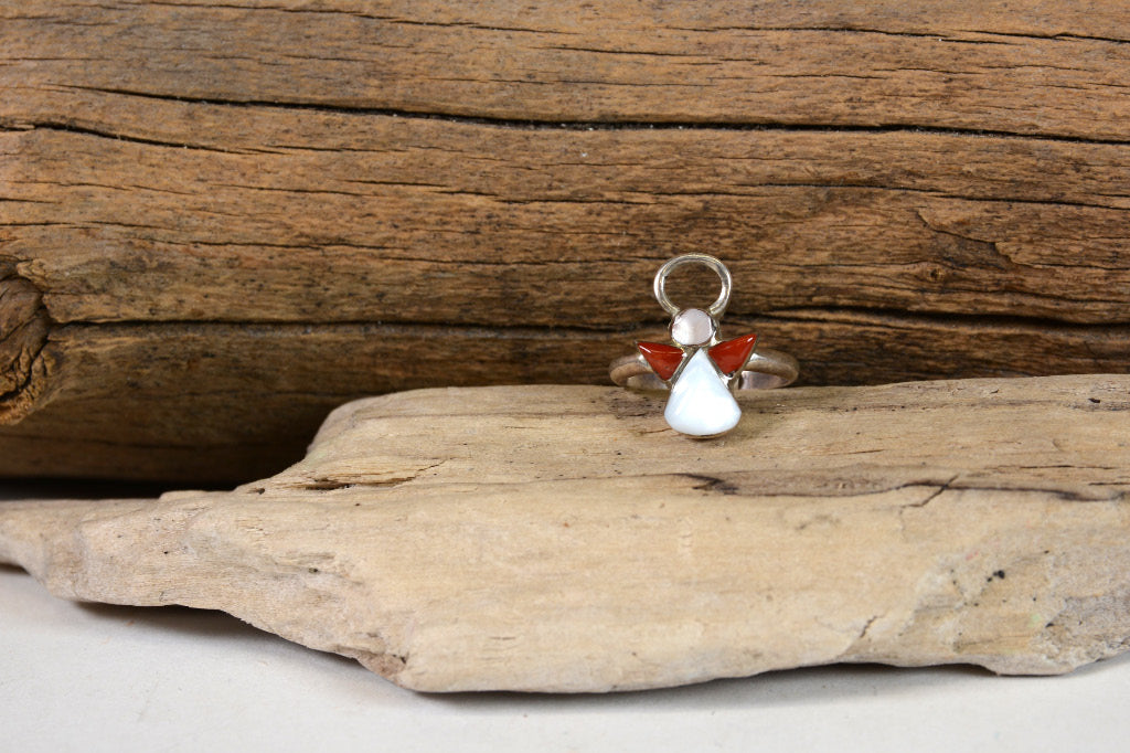 Zuni Sterling Silver and Inlay Angel Ring