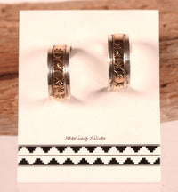 Navajo Post Sterling Silver and Brass Earrings By Juanita Pino