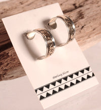 Navajo Post Sterling Silver and Brass Earrings By Juanita Pino