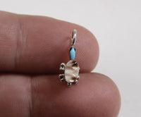 Navajo Pendant Turtle with Stone and Turquoise
