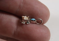 Navajo Pendant Turtle with Stone and Turquoise