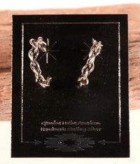Navajo Sterling Silver Chain Hoops Post Earrings By Caroline Tsosie