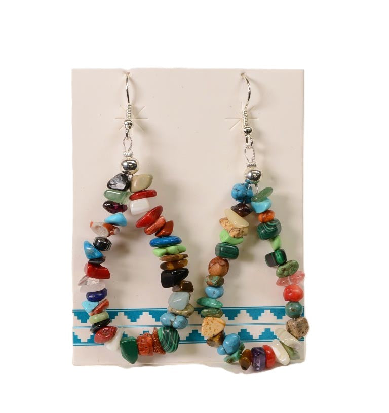 French Hook Multi-Stone Teardrop Shape Earrings By Naomi Garcia