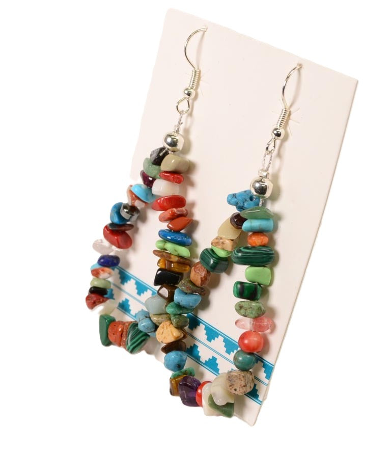 French Hook Multi-Stone Teardrop Shape Earrings By Naomi Garcia