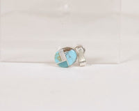 Navajo Turquoise and Mother of Pearl and Amythyst Inlaid Pendant with Silver