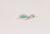 Navajo Turquoise and Mother of Pearl and Amythyst Inlaid Pendant with Silver