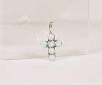 Navajo Cross- 6 Opal Pendant