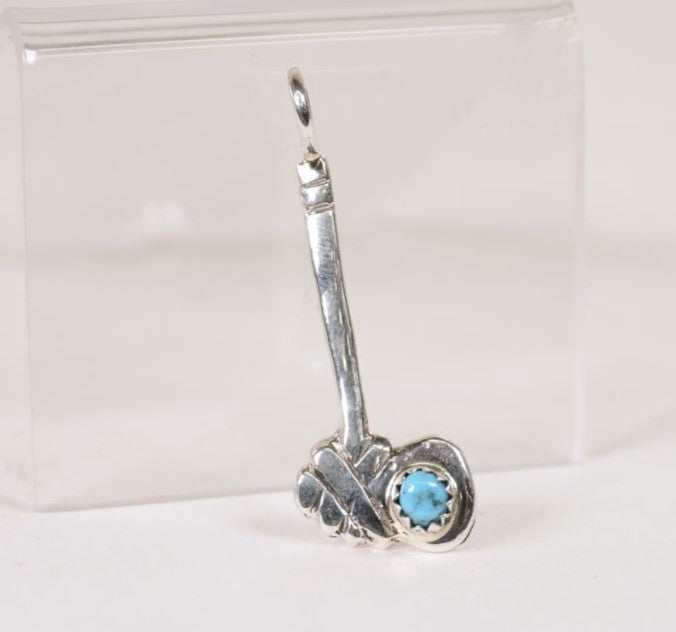 Navajo Silver (Golf) Club with turquoise Pendant by Pauline Nelson