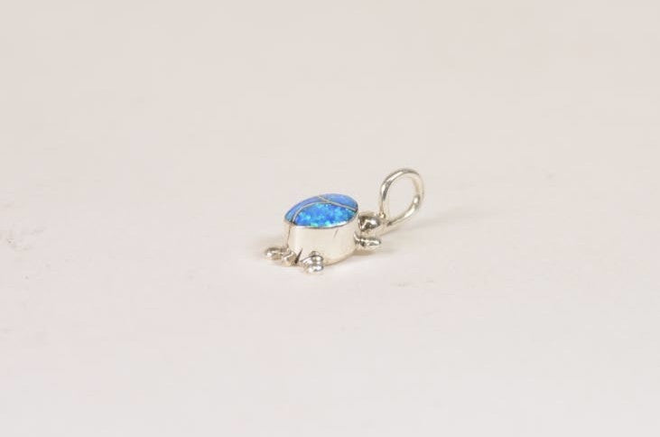 Navajo Silver Overlay Stone Turtle Pendant